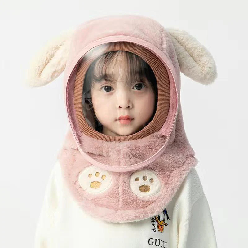 🐻🧣 Kinder Wintermuts met Afneembaar Winddicht Masker – Schattige Beertjesoren, Warm Kunstmatig Konijnenbont & Multifunctioneel Voor Koude Dagen! - Image 9