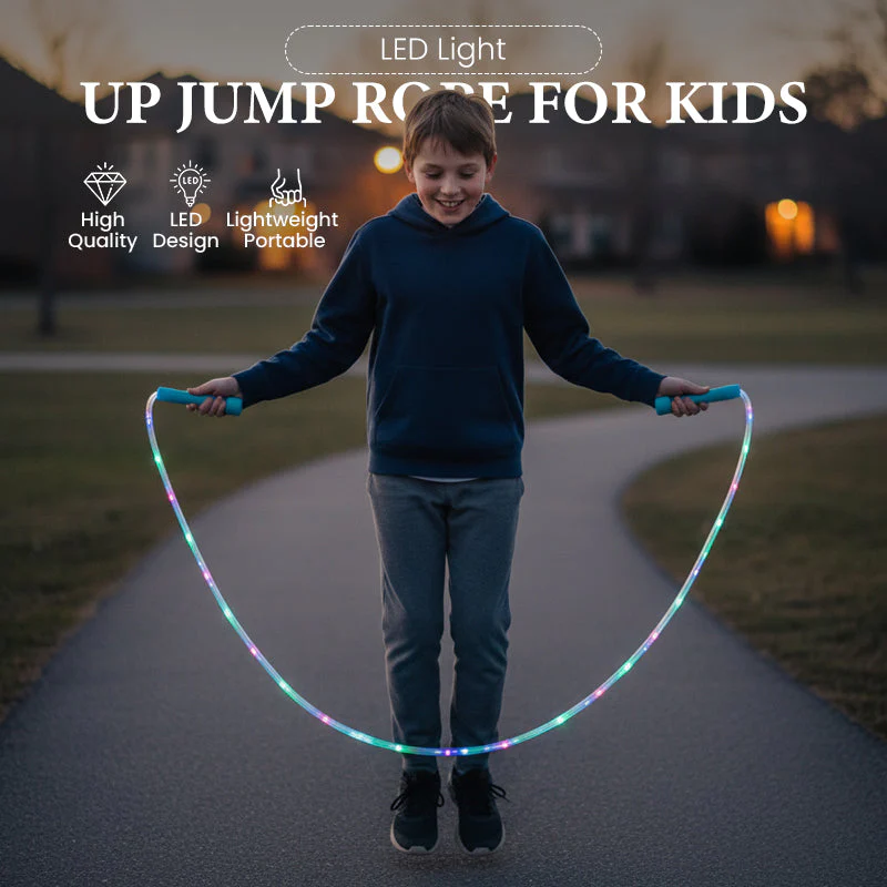 🎉Nieuwjaars Cadeau 50% KORTING!✨LED-verlicht Springtouw voor Kinderen – Dynamische Lichtshow + Verstelbare Lengte: Actief Spel Zelfs in Het Donker!