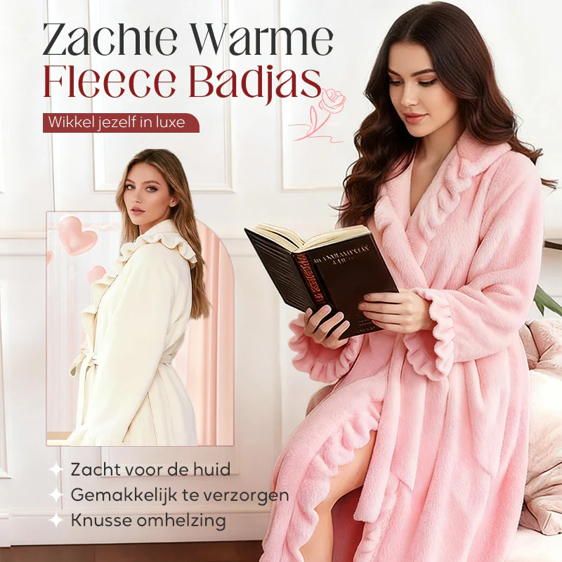 Gratis droogkapdoek cadeau! 🎁!!!🧖♀️ Luxe Zachte Badjas – Ultra-Soft Stof, Eleganter Volant & Alledaags Comfort - Image 2