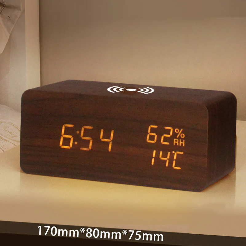 🌞Fris De Lente In Met 50% Korting!⏰ LED Digitale Wekker met Draadloos Oplaadstation – Stijlvol & Slim voor je Nachtkastje - Image 10