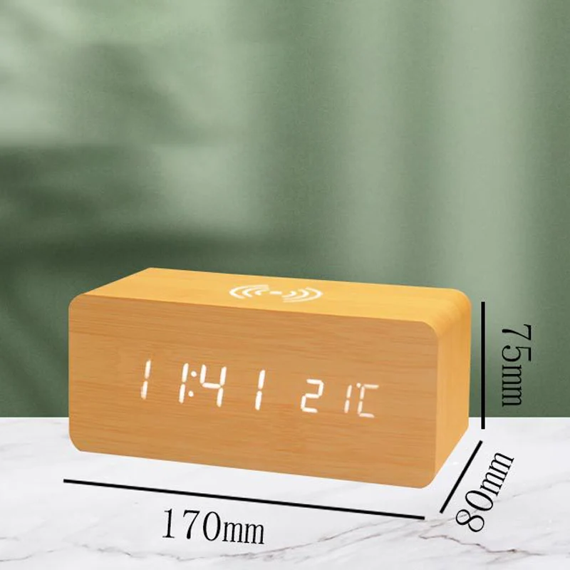 🌞Fris De Lente In Met 50% Korting!⏰ LED Digitale Wekker met Draadloos Oplaadstation – Stijlvol & Slim voor je Nachtkastje - Image 12