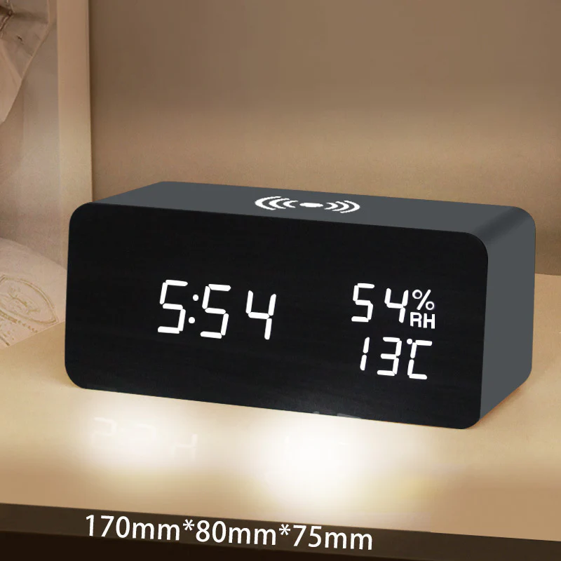 🌞Fris De Lente In Met 50% Korting!⏰ LED Digitale Wekker met Draadloos Oplaadstation – Stijlvol & Slim voor je Nachtkastje - Image 13
