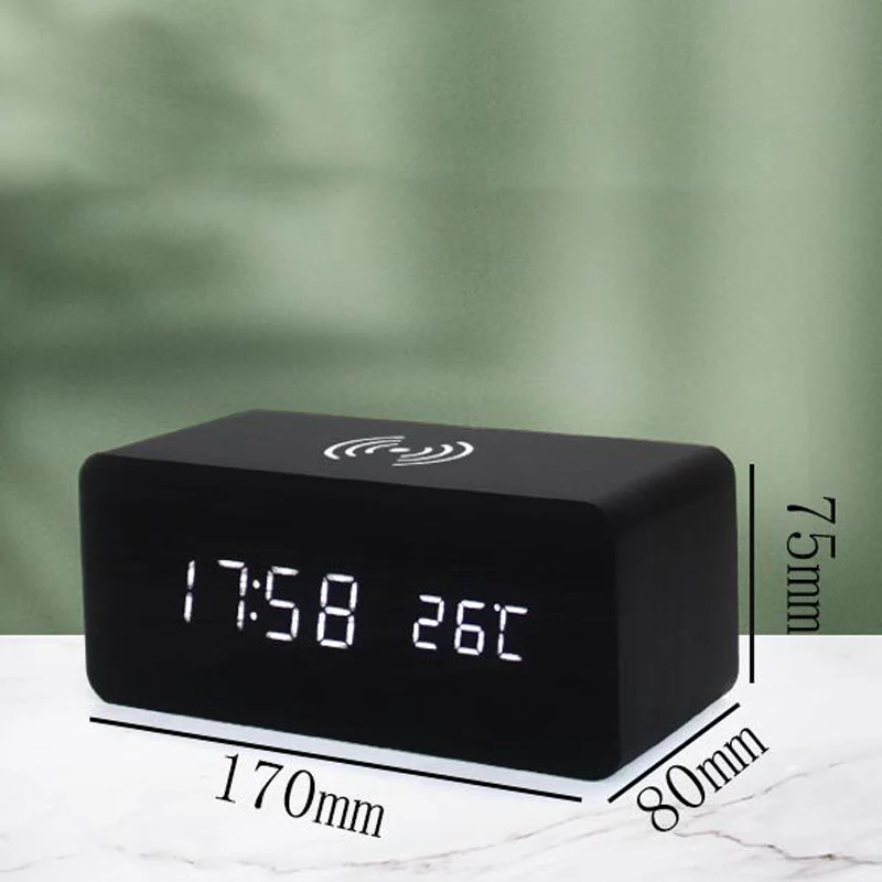 🌞Fris De Lente In Met 50% Korting!⏰ LED Digitale Wekker met Draadloos Oplaadstation – Stijlvol & Slim voor je Nachtkastje - Image 14