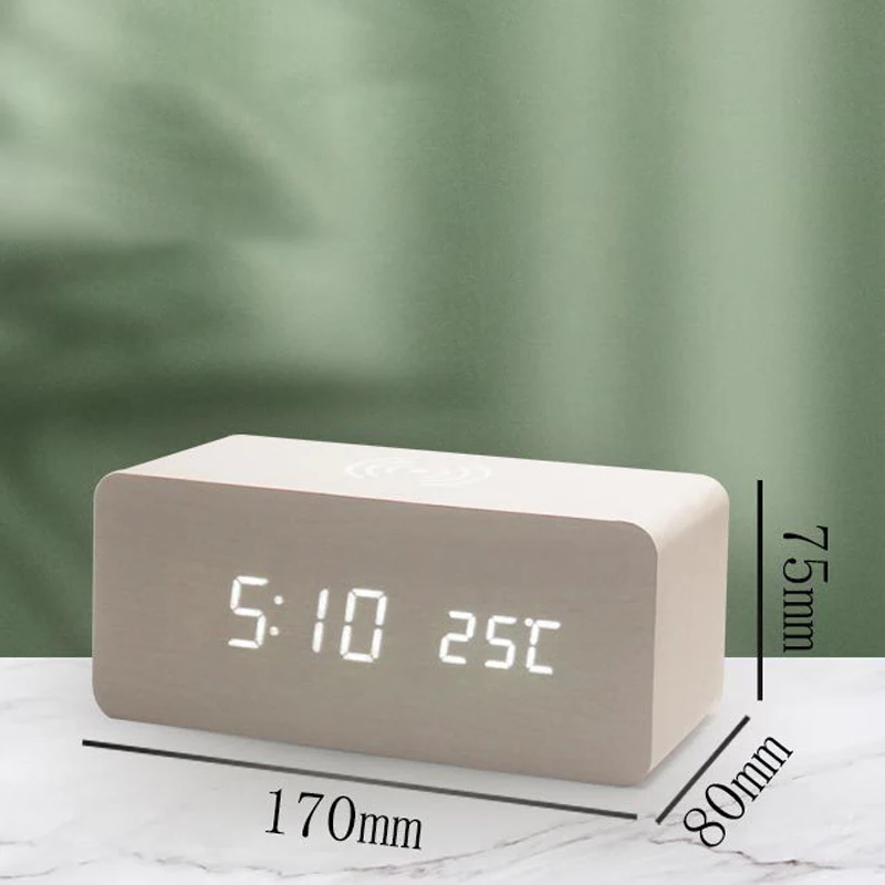 🌞Fris De Lente In Met 50% Korting!⏰ LED Digitale Wekker met Draadloos Oplaadstation – Stijlvol & Slim voor je Nachtkastje - Image 15