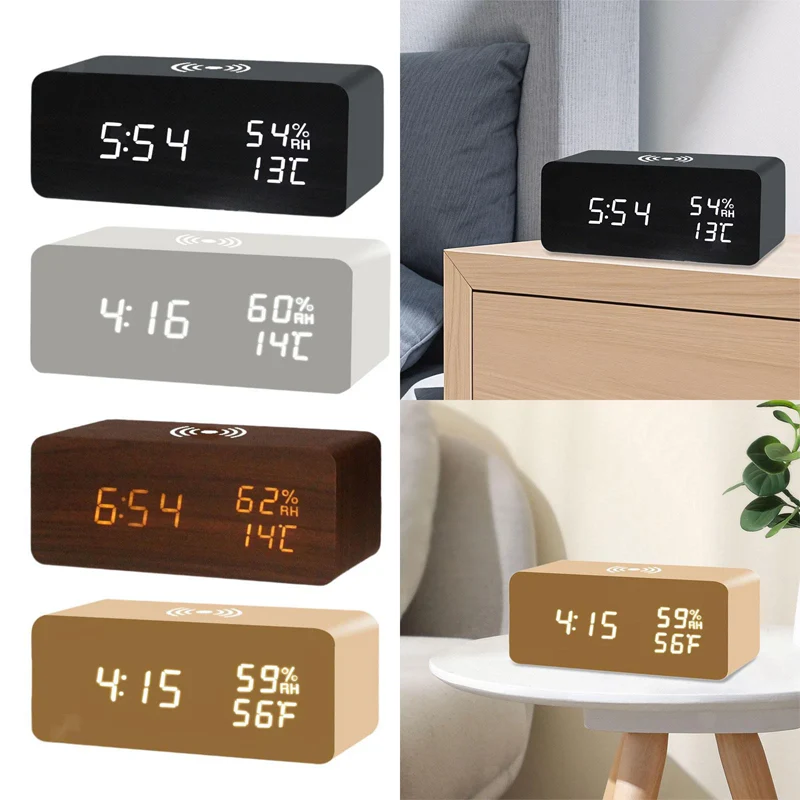 🌞Fris De Lente In Met 50% Korting!⏰ LED Digitale Wekker met Draadloos Oplaadstation – Stijlvol & Slim voor je Nachtkastje - Image 4