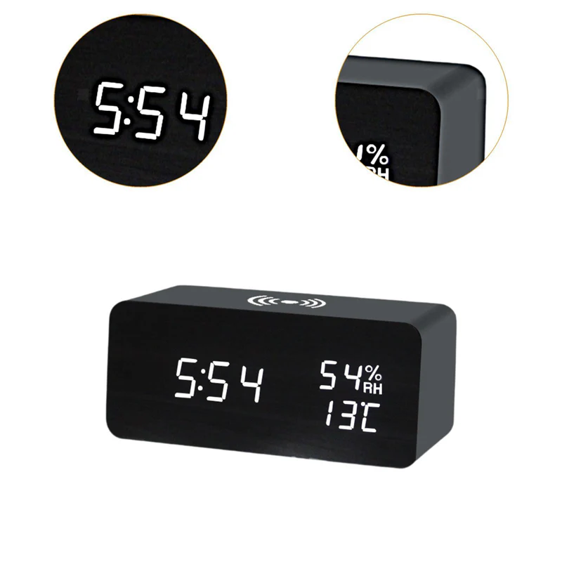 🌞Fris De Lente In Met 50% Korting!⏰ LED Digitale Wekker met Draadloos Oplaadstation – Stijlvol & Slim voor je Nachtkastje - Image 6