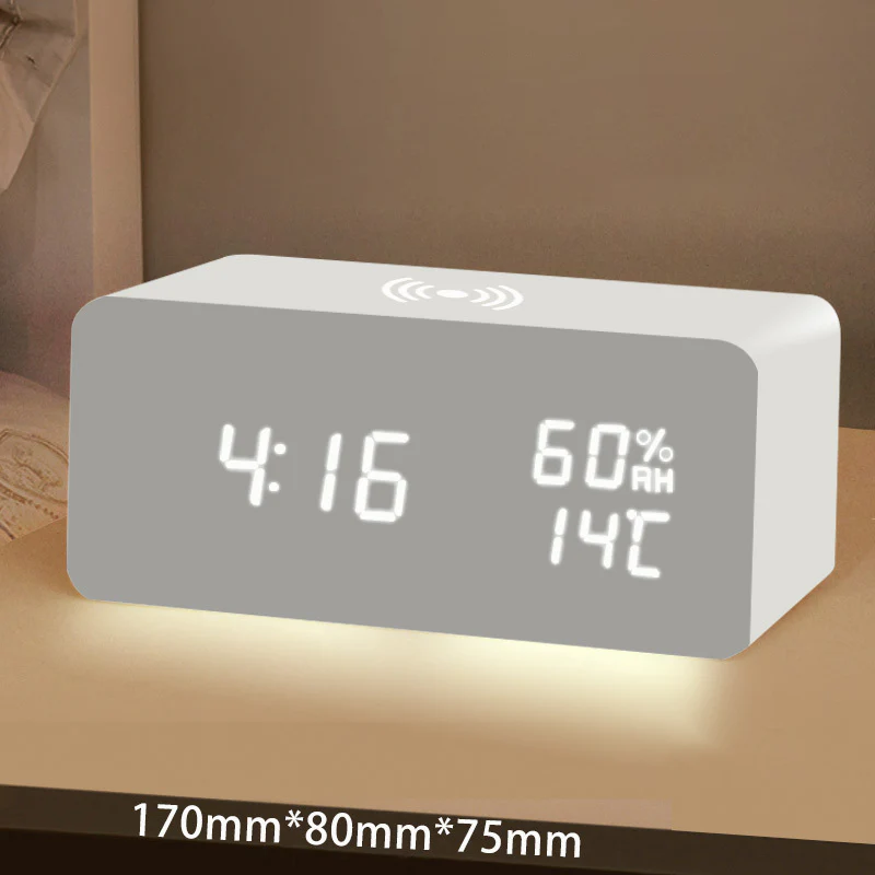 🌞Fris De Lente In Met 50% Korting!⏰ LED Digitale Wekker met Draadloos Oplaadstation – Stijlvol & Slim voor je Nachtkastje - Image 9