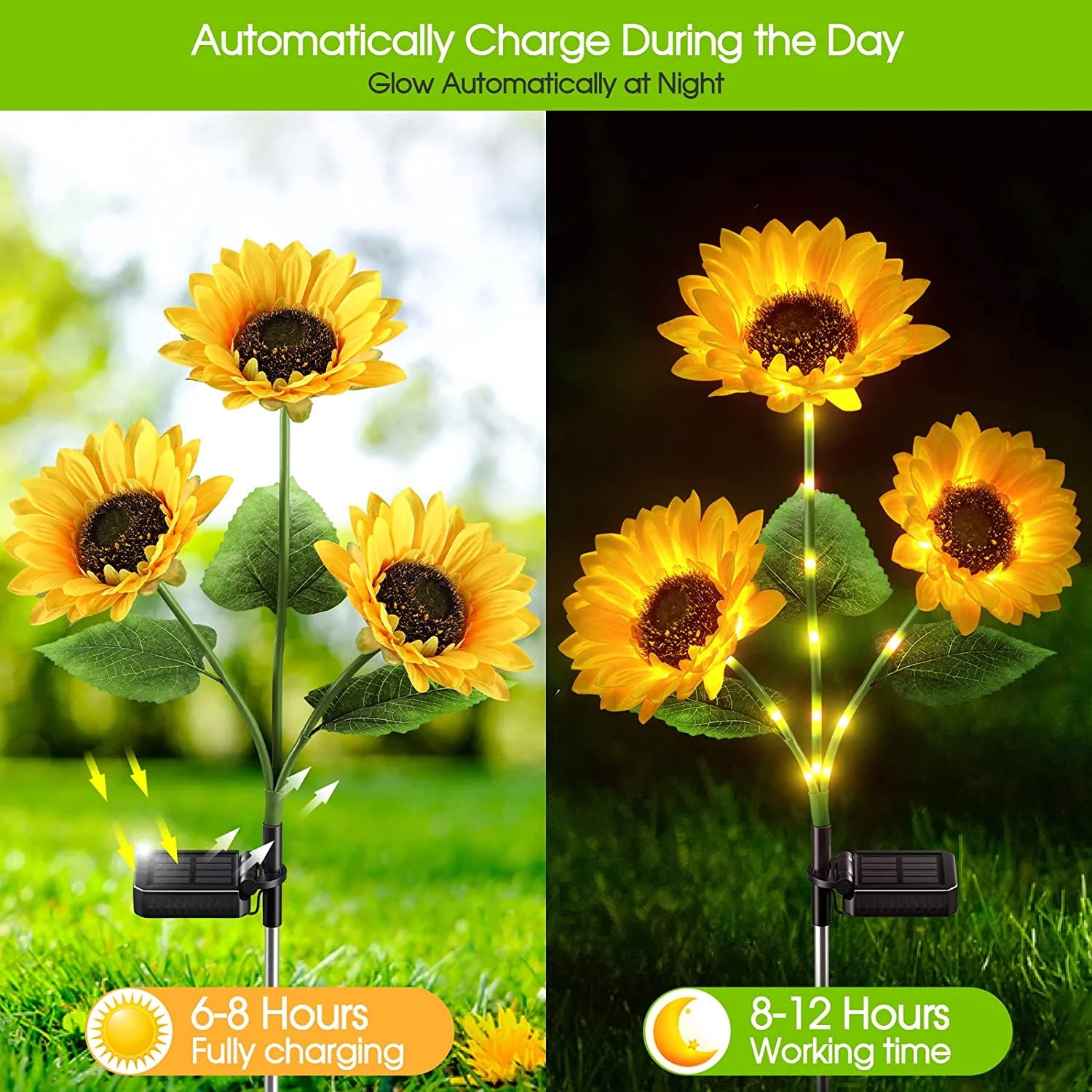 ⏳Tijdelijke aanbieding⏰Zonnebloem Solar Tuinpaal Led-verlichting🌻 - Image 6