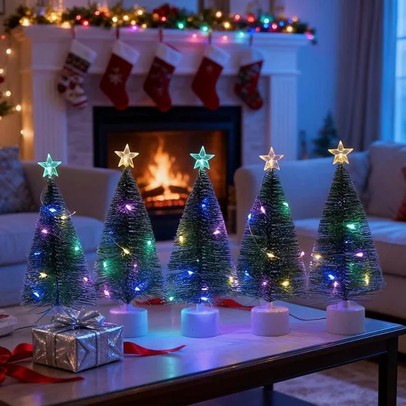 ✨ LED Mini Kerstboom Met Ster – Meerkleurige Lichten, Draadloos & Compact (Direct Kerstsfeer Op Tafel!) - Image 3