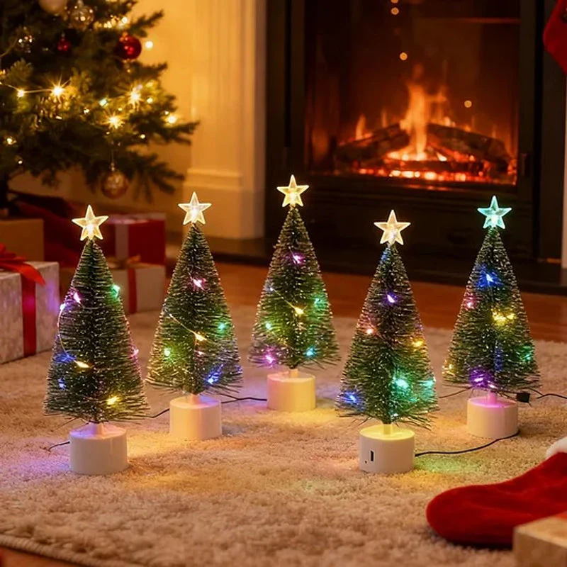 ✨ LED Mini Kerstboom Met Ster – Meerkleurige Lichten, Draadloos & Compact (Direct Kerstsfeer Op Tafel!) - Image 4