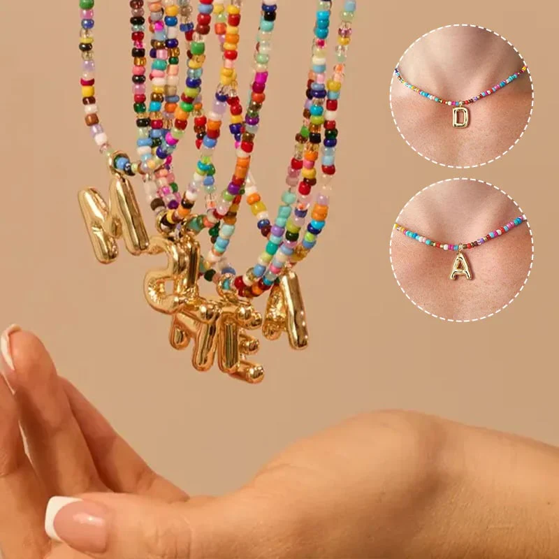 💜LAST DAY PROMOTION - 50%OFF💜 Letter Beaded Necklace for Women🔤A-Z - Image 10