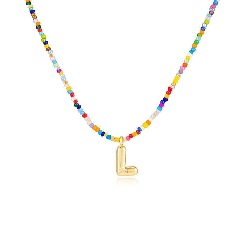 💜LAST DAY PROMOTION - 50%OFF💜 Letter Beaded Necklace for Women🔤A-Z - Image 19