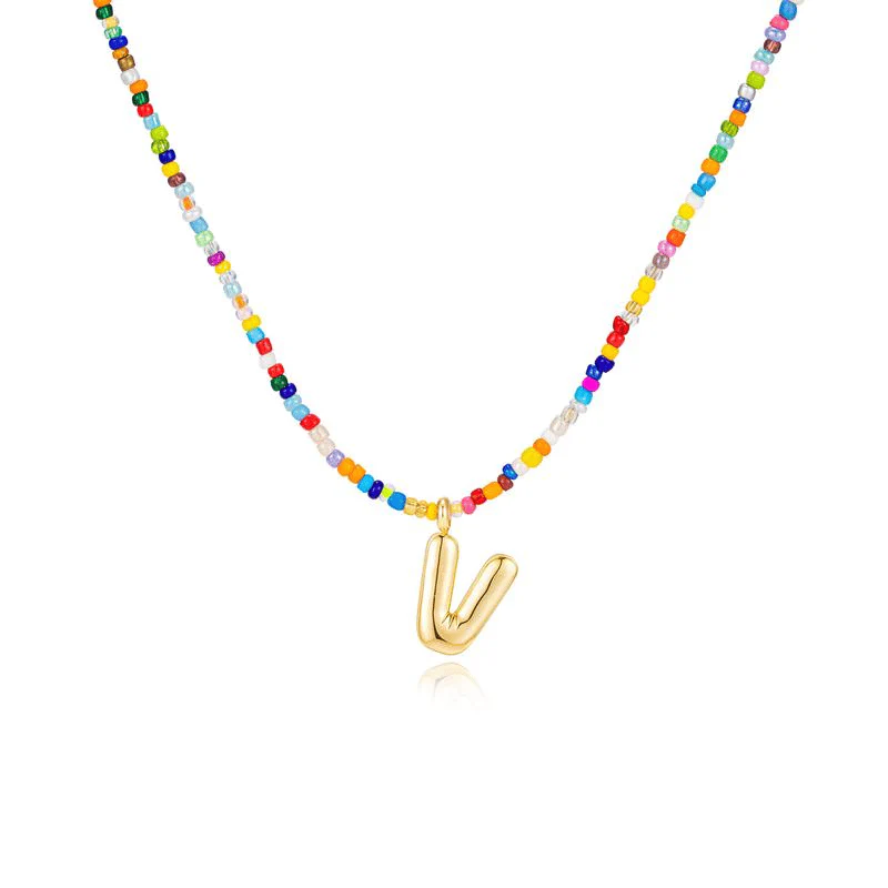 💜LAST DAY PROMOTION - 50%OFF💜 Letter Beaded Necklace for Women🔤A-Z - Image 20