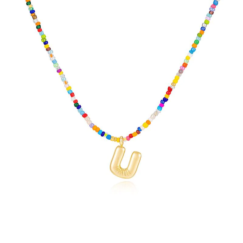 💜LAST DAY PROMOTION - 50%OFF💜 Letter Beaded Necklace for Women🔤A-Z - Image 21