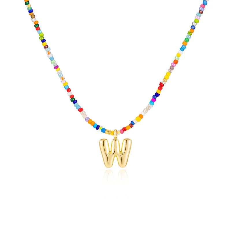 💜LAST DAY PROMOTION - 50%OFF💜 Letter Beaded Necklace for Women🔤A-Z - Image 22