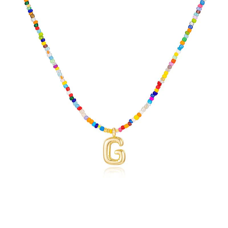 💜LAST DAY PROMOTION - 50%OFF💜 Letter Beaded Necklace for Women🔤A-Z - Image 26