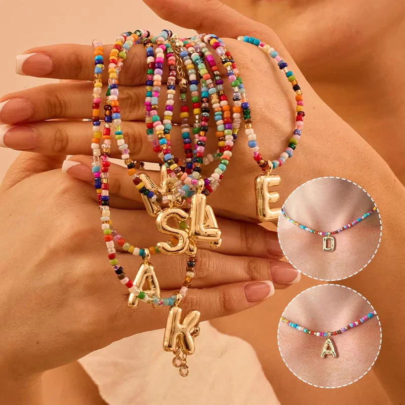 💜LAST DAY PROMOTION - 50%OFF💜 Letter Beaded Necklace for Women🔤A-Z - Image 3