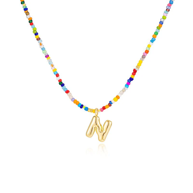 💜LAST DAY PROMOTION - 50%OFF💜 Letter Beaded Necklace for Women🔤A-Z - Image 32