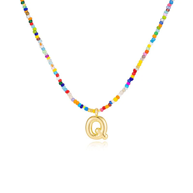 💜LAST DAY PROMOTION - 50%OFF💜 Letter Beaded Necklace for Women🔤A-Z - Image 35