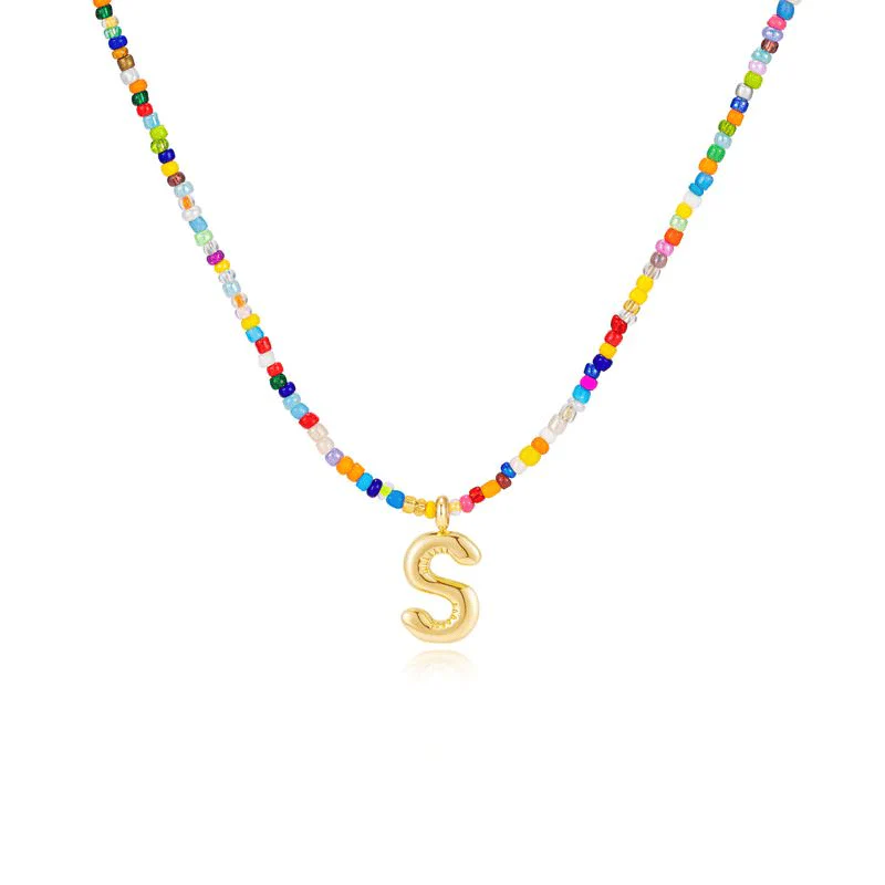 💜LAST DAY PROMOTION - 50%OFF💜 Letter Beaded Necklace for Women🔤A-Z - Image 37