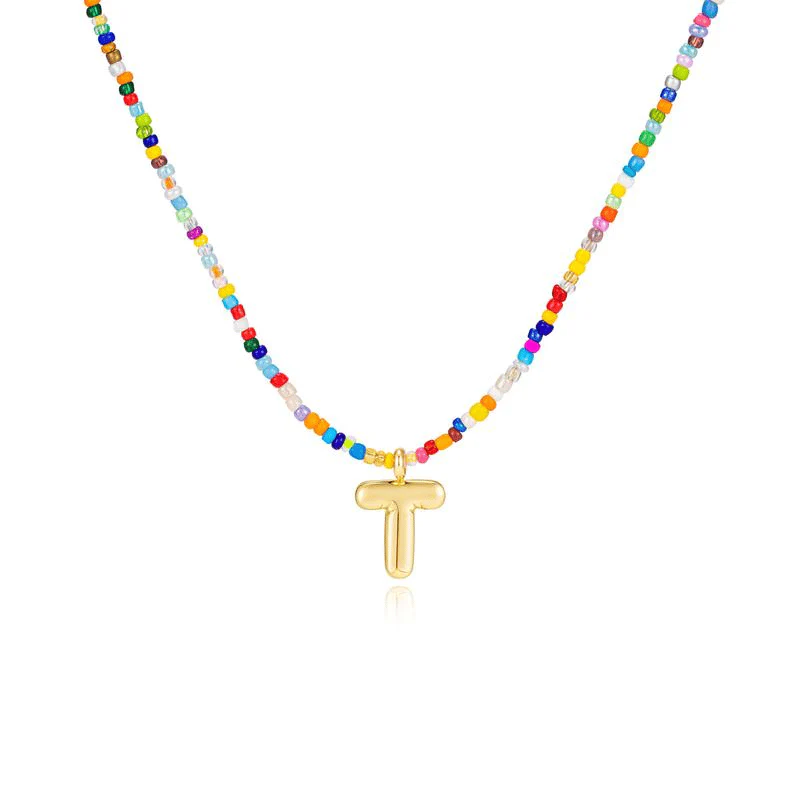 💜LAST DAY PROMOTION - 50%OFF💜 Letter Beaded Necklace for Women🔤A-Z - Image 38