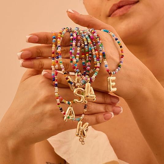 💜LAST DAY PROMOTION - 50%OFF💜 Letter Beaded Necklace for Women🔤A-Z - Image 8