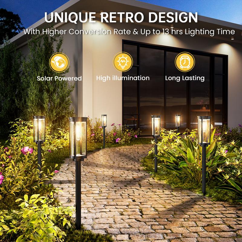 🌞Fris De Lente In Met 50% Korting!🌞 Zonne-Energie Tuinverlichting – Retro Design, 12-14 Uur Verlichting & IP65 Waterdicht - Image 5