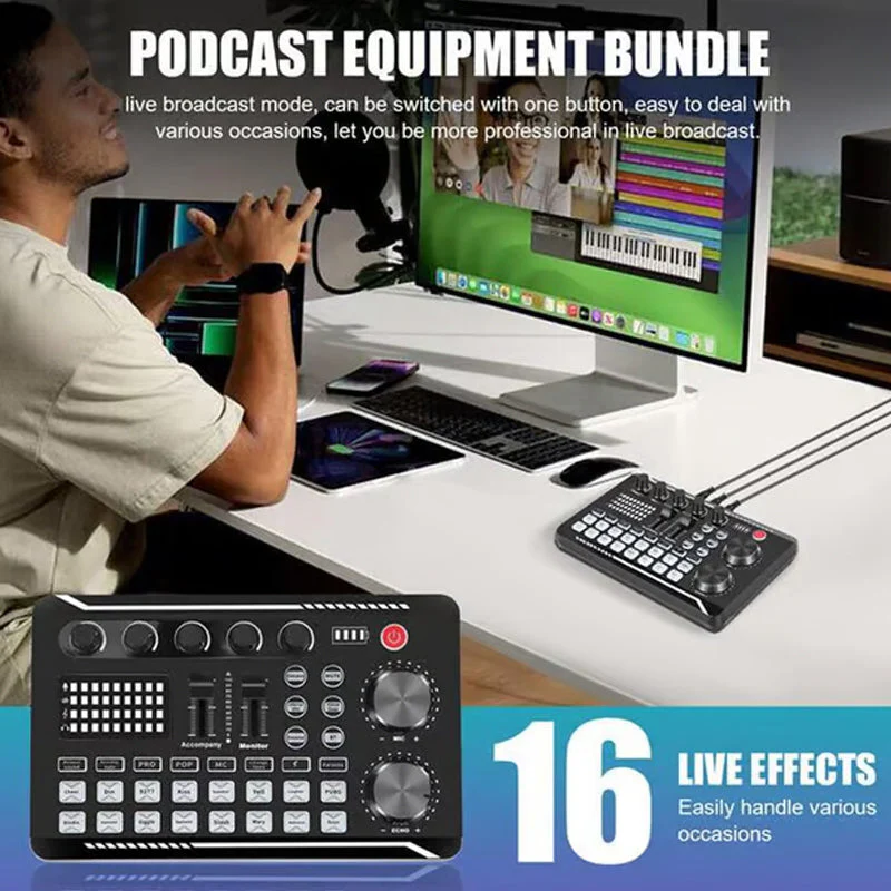 🎉Nieuwjaars Cadeau 50% KORTING!🎙️Live Streaming Audioset (Met Microfoon): Professionele Geluidskwaliteit – Eenvoudig Te Bedienen Voor Streamers!