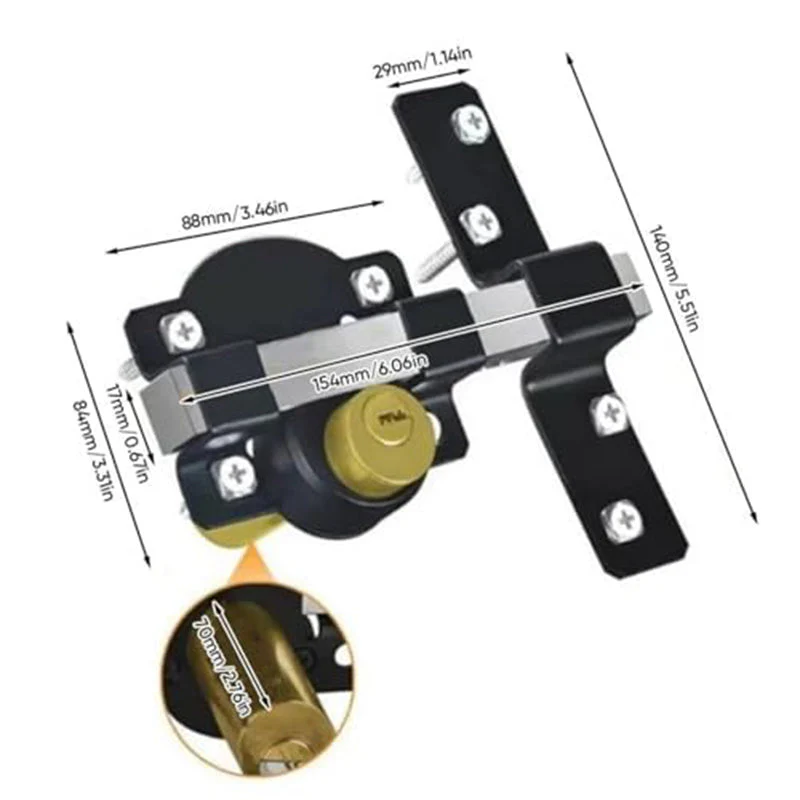 🌞Fris De Lente In Met 50% Korting!🔒 50/70mm Dubbelzijdig Poortslot met Lange Schoot & 5 Sleutels – Robuust IJzeren Slot voor Binnen & Buiten! - Image 6