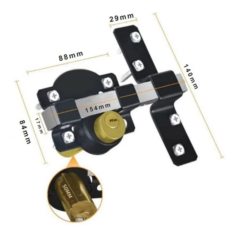 🌞Fris De Lente In Met 50% Korting!🔒 50/70mm Dubbelzijdig Poortslot met Lange Schoot & 5 Sleutels – Robuust IJzeren Slot voor Binnen & Buiten! - Image 7