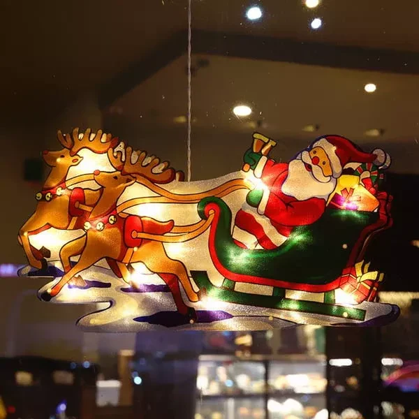 🎄Kerstdeal ALTIJD 25% KORTING✨🎄Kerstvenster-Hanglichten – Meerdere Kerstmotieven, Warme Sfeer Creatie & Meervoudige Toepassingen(Perfect voor Kerstdecoratie!) - Image 9