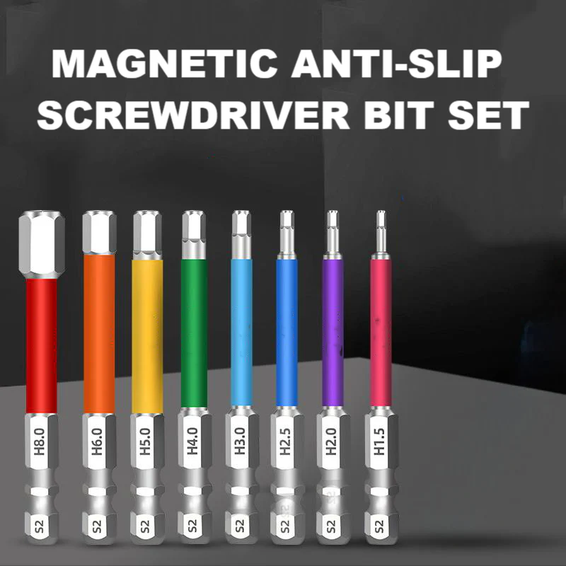 Exclusief Sinterklaasvoordeel!50% KORTING✨ Magnetische Schroefbitset (S2 Staal) – Antislip & Kleurcodering voor DIY/Thuisreparatie/Werkplaats!