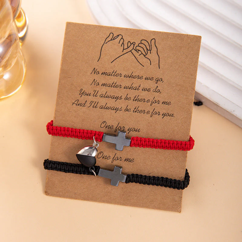 🌞Fris De Lente In Met 50% Korting!❤️ Magnetisch Hart & Kruis Armbanden Set voor Koppels – Symboliseer Jullie Onbreekbare Band