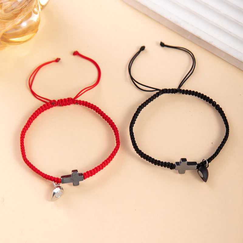 🌞Fris De Lente In Met 50% Korting!❤️ Magnetisch Hart & Kruis Armbanden Set voor Koppels – Symboliseer Jullie Onbreekbare Band - Image 4