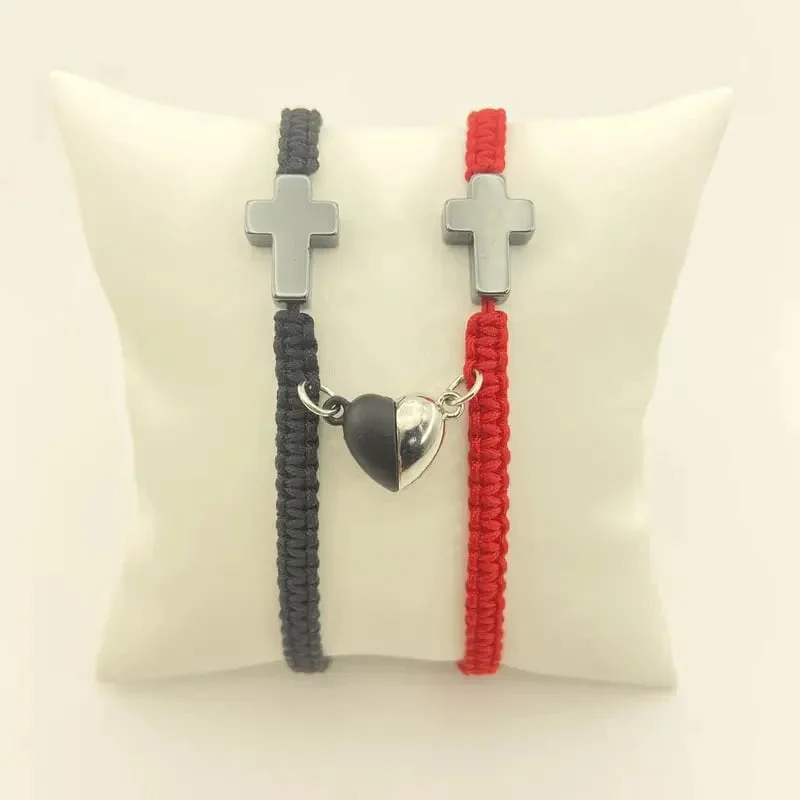🌞Fris De Lente In Met 50% Korting!❤️ Magnetisch Hart & Kruis Armbanden Set voor Koppels – Symboliseer Jullie Onbreekbare Band - Image 6