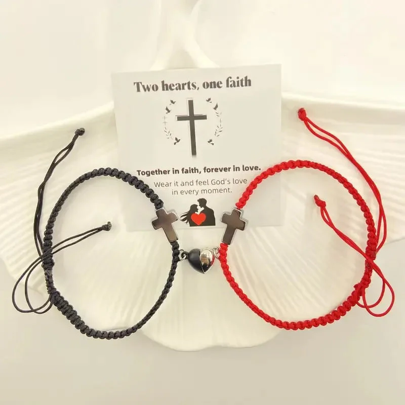 🌞Fris De Lente In Met 50% Korting!❤️ Magnetisch Hart & Kruis Armbanden Set voor Koppels – Symboliseer Jullie Onbreekbare Band - Image 7