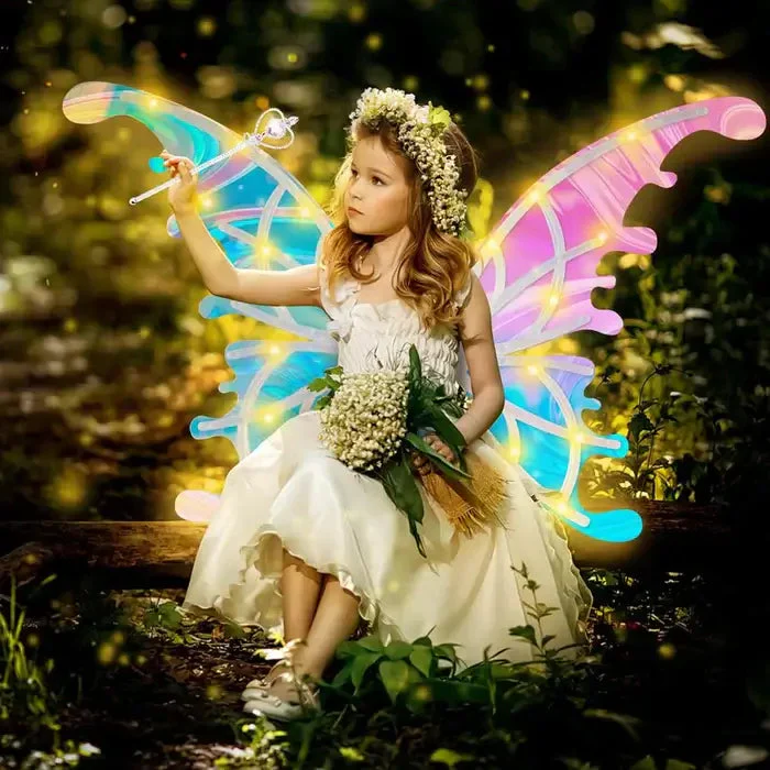 🦋✨ Kinder Elektrische Vlinder Feeënvleugels – Flapperend LED Licht, Gradiënt Ontwerp & Comfortabel Voor Verkleedfeestjes! 👧 - Image 2