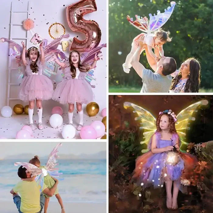 🦋✨ Kinder Elektrische Vlinder Feeënvleugels – Flapperend LED Licht, Gradiënt Ontwerp & Comfortabel Voor Verkleedfeestjes! 👧 - Image 3
