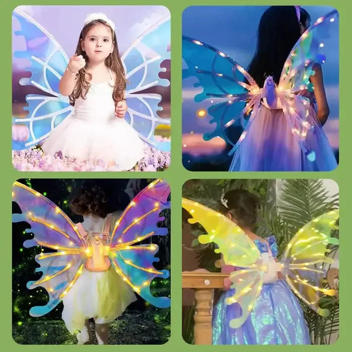 🦋✨ Kinder Elektrische Vlinder Feeënvleugels – Flapperend LED Licht, Gradiënt Ontwerp & Comfortabel Voor Verkleedfeestjes! 👧 - Image 6