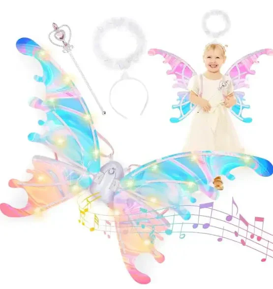 🦋✨ Kinder Elektrische Vlinder Feeënvleugels – Flapperend LED Licht, Gradiënt Ontwerp & Comfortabel Voor Verkleedfeestjes! 👧 - Image 8