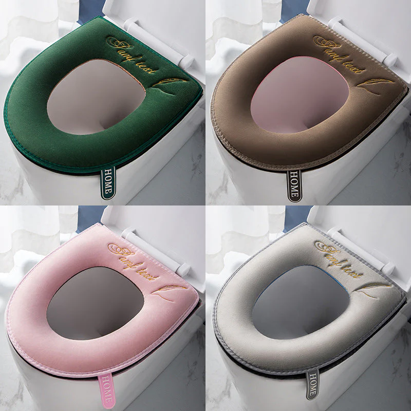 🌞Fris De Lente In Met 50% Korting!🧷 Borduurpatroon Toiletzittingkussen – PU Waterdichte Achterkant | Warm, Antislip & Eenvoudig Schoon te Maken!