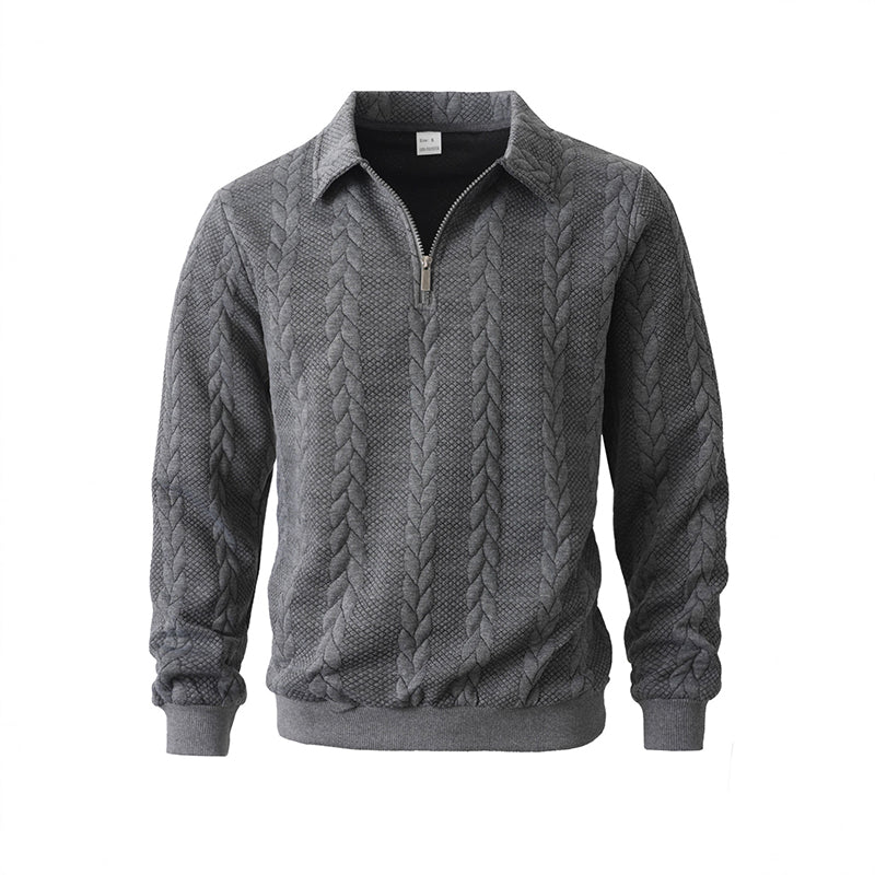🎉Nieuwjaars Cadeau 50% KORTING!👕Klassieke Kabelpatroon Herentrui Met Halve Rits: Reverskraag & Zachte Stof – Tijdloos Casual Voor Elke Occas! - Image 11