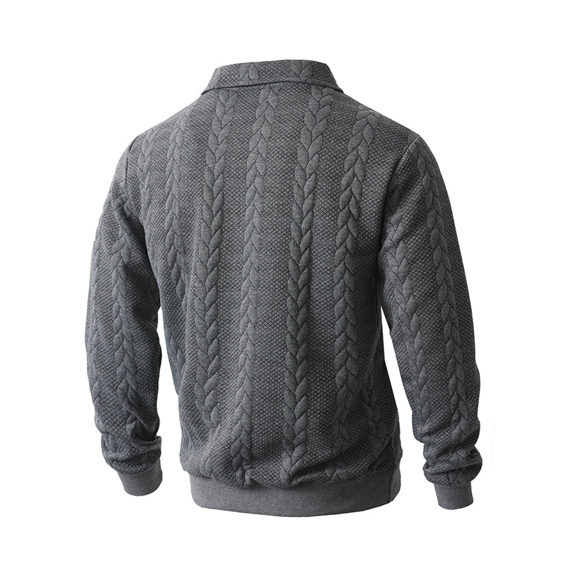 🎉Nieuwjaars Cadeau 50% KORTING!👕Klassieke Kabelpatroon Herentrui Met Halve Rits: Reverskraag & Zachte Stof – Tijdloos Casual Voor Elke Occas! - Image 12