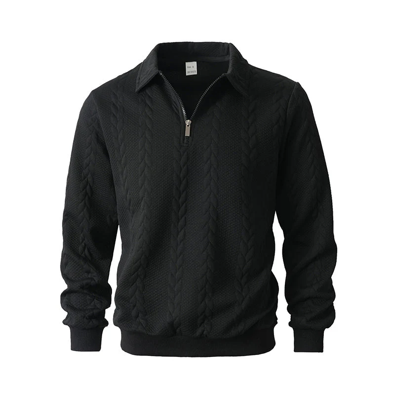 🎉Nieuwjaars Cadeau 50% KORTING!👕Klassieke Kabelpatroon Herentrui Met Halve Rits: Reverskraag & Zachte Stof – Tijdloos Casual Voor Elke Occas! - Image 13