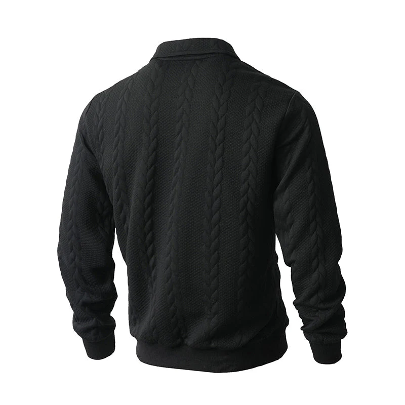 🎉Nieuwjaars Cadeau 50% KORTING!👕Klassieke Kabelpatroon Herentrui Met Halve Rits: Reverskraag & Zachte Stof – Tijdloos Casual Voor Elke Occas! - Image 14