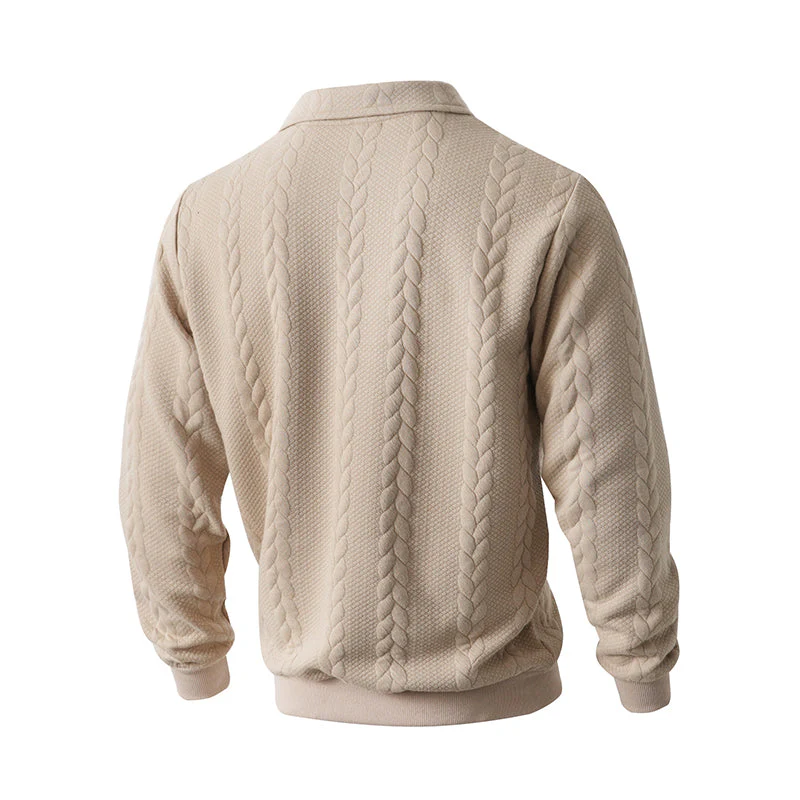 🎉Nieuwjaars Cadeau 50% KORTING!👕Klassieke Kabelpatroon Herentrui Met Halve Rits: Reverskraag & Zachte Stof – Tijdloos Casual Voor Elke Occas! - Image 16
