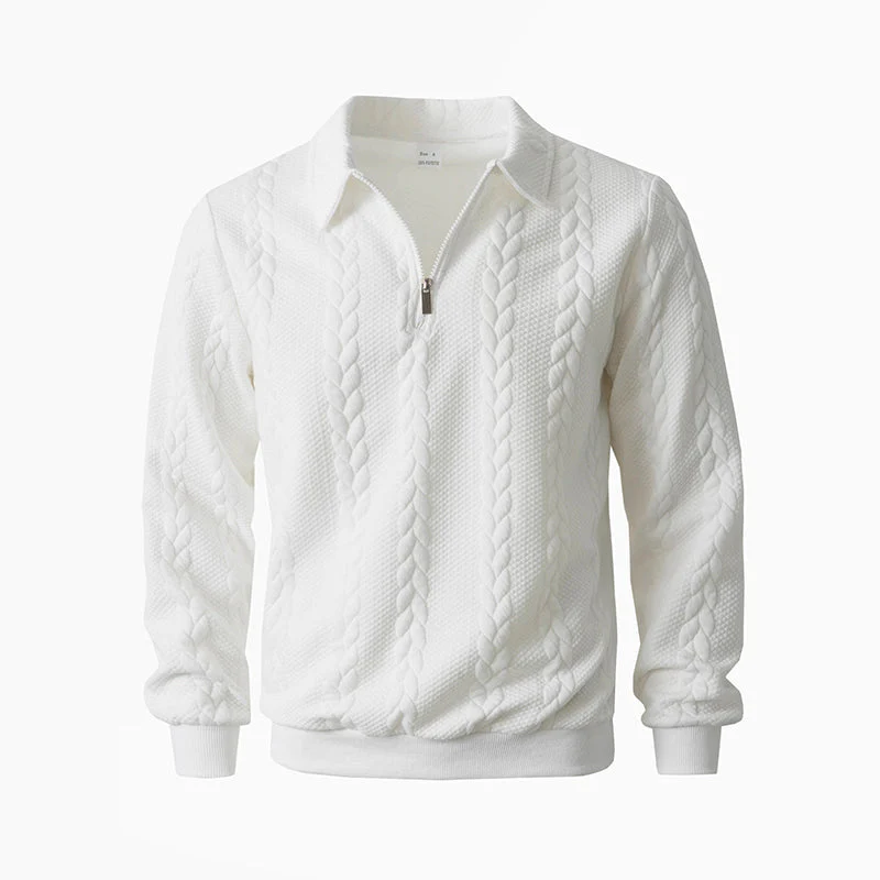 🎉Nieuwjaars Cadeau 50% KORTING!👕Klassieke Kabelpatroon Herentrui Met Halve Rits: Reverskraag & Zachte Stof – Tijdloos Casual Voor Elke Occas! - Image 9
