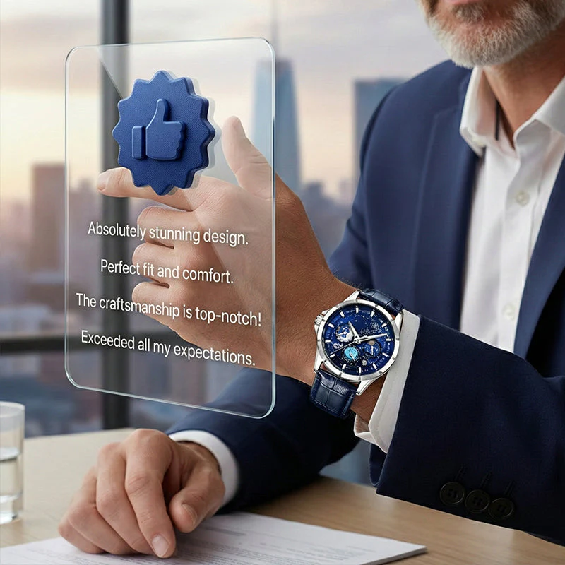 🎄Kerstdeal ALTIJD 50% KORTING!🌌 Herenhorloge Luminous Starry Sky: Kosmische Sterrenhemel Dial – Nachtlicht + Chronograaf voor Styl & Praktischheid Op Je Pols! ⌚ - Image 7