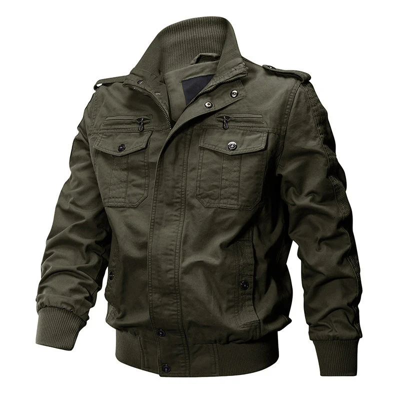 💪 Heren Militaire Jas Met Opstaande Kraag & Rits - Stijlvol & Functioneel! - Image 11