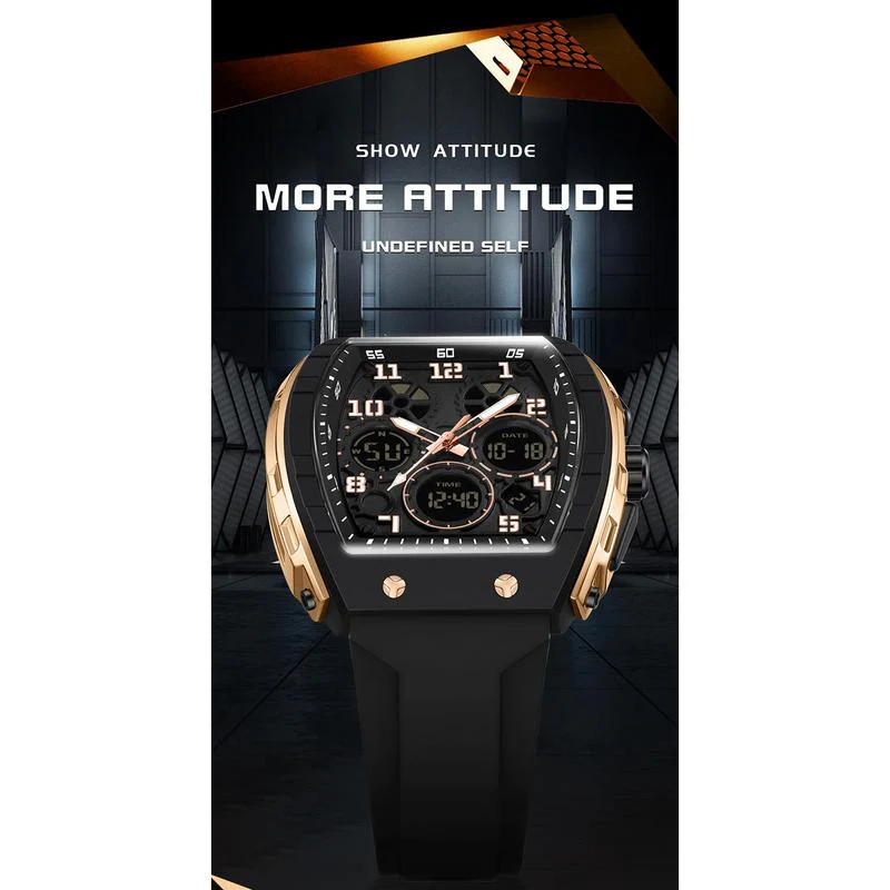 🎉Nieuwjaars Cadeau 50% KORTING! ⌚ Sportief Lichtgevend Herenhorloge: Dubbele Display + 50m Waterdicht + Schokbestendig！ - Image 3